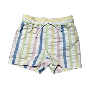 Janie And Jack Striped Seersucker Swim Trunks Size 12-18m